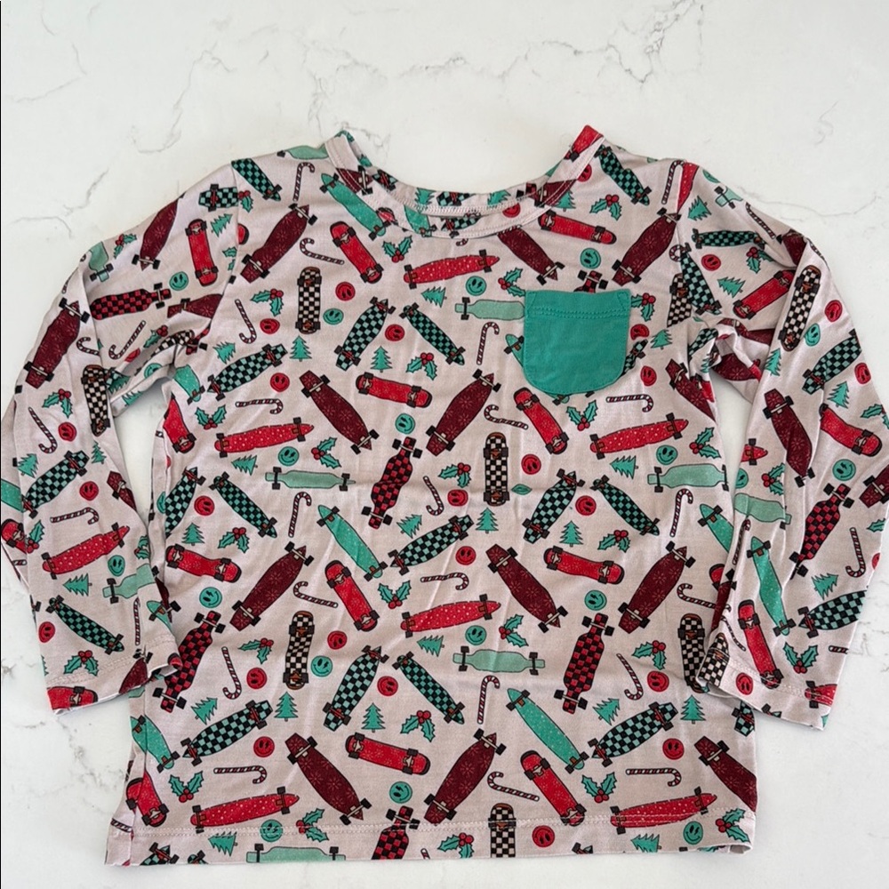 Festive Long Sleeve Shirt with Pocket